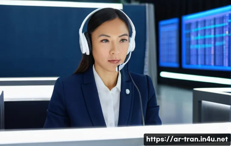 통역사 자격증 취득 방법 - **Prompt 1: Simultaneous Interpreter in a Conference Booth** A highly focused female simultaneou...